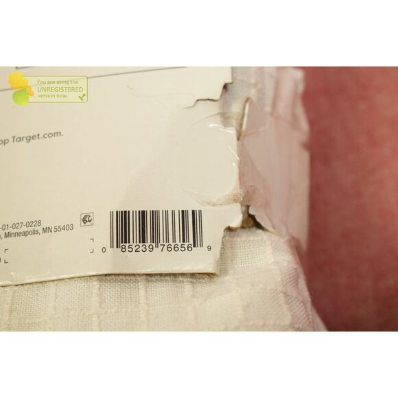 Threshold 50x63" Blackout Textured Plaid Rod Pocket Curtain Panel Ivory* - Picture 6 of 6